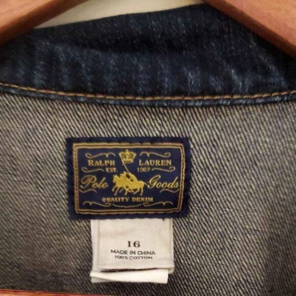 Ralph Lauren Girls Crop Jean Jacket ~ sz 16 - Picture 3 of 5